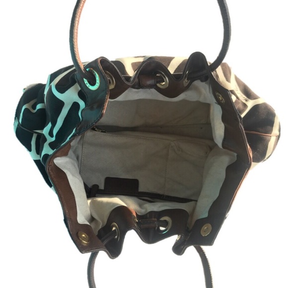 Michael Kors canvas giraffe print bag,leather trim - Picture 3 of 6